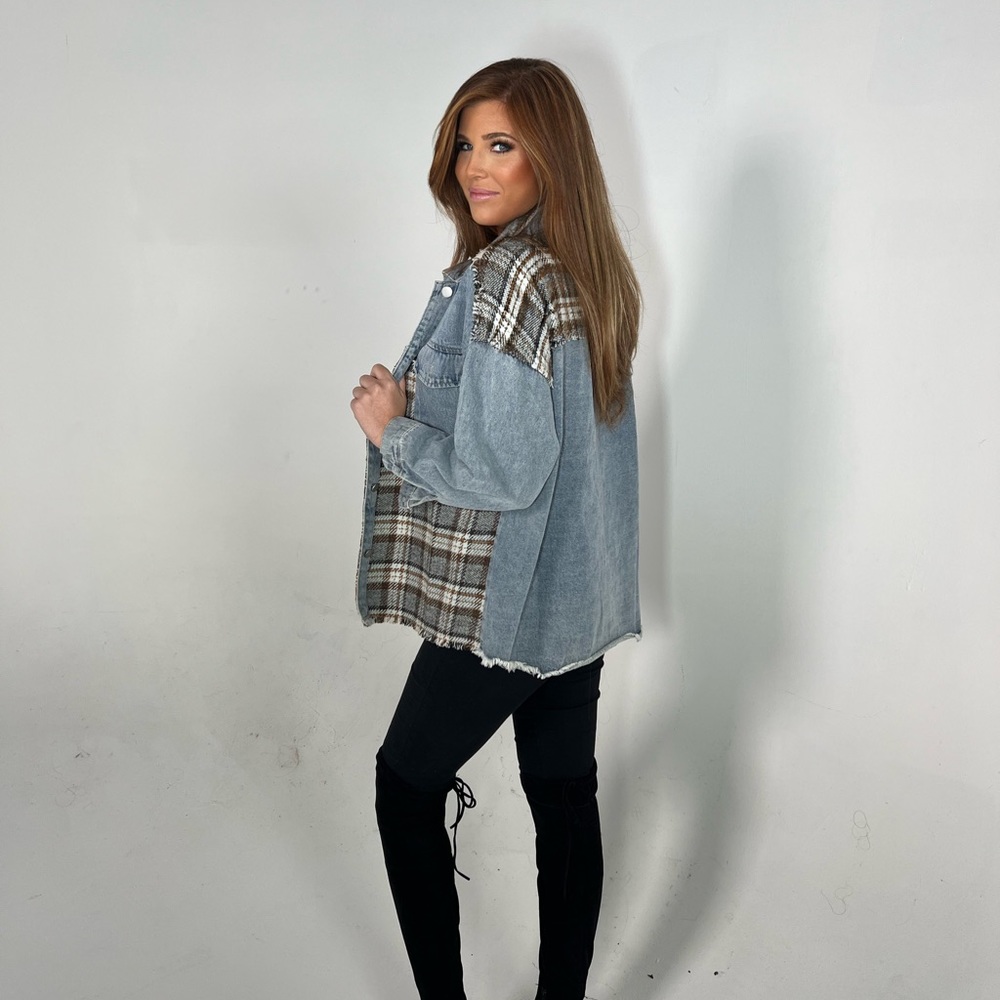 Flannel jean jacket